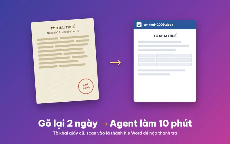 Tờ khai thuế giấy năm 2009 thành file Word nhờ Agent