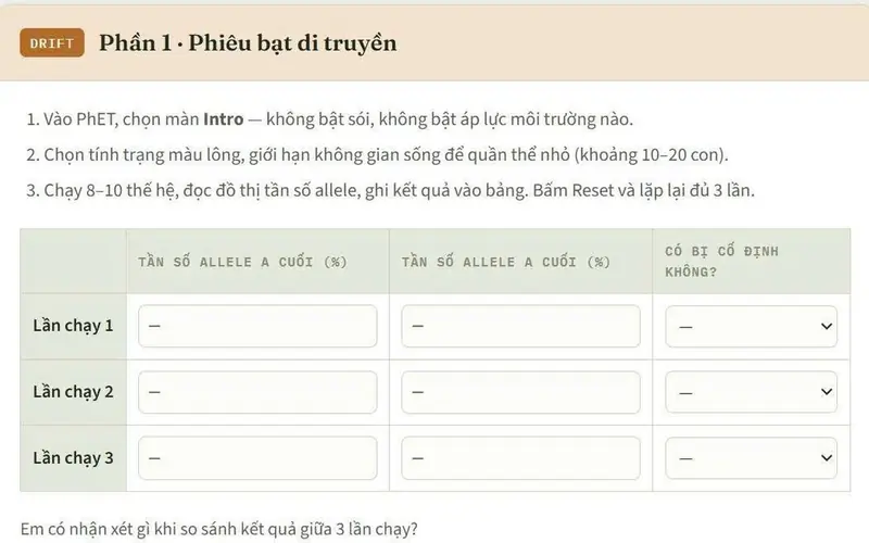 Phiếu học tập Sinh học do Agent soạn