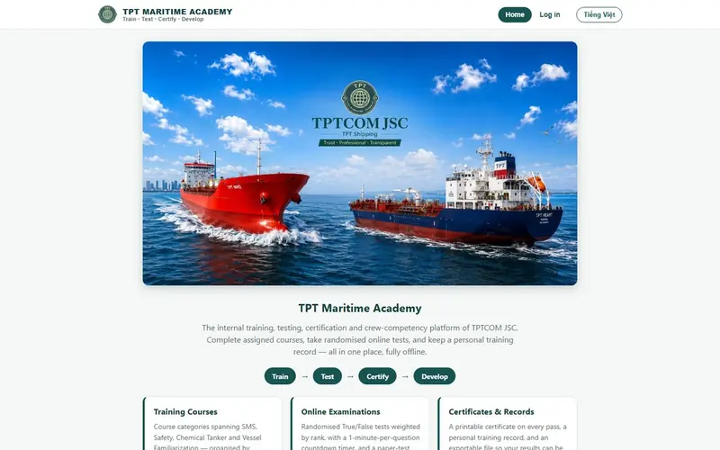 Học viện đào tạo thuyền viên do học viên tự dựng